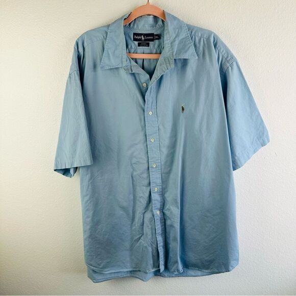 Ralph Lauren Blake Blue Short Sleeve Button Shirt Size XXL - Picture 1 of 4